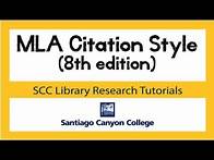 Video thumbnail for MLA Citation Style 8th Edition Tutorial