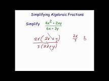 Video thumbnail for Simplifying Algebraic Fractions