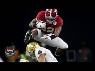 Video thumbnail for INCREDIBLE Najee Harris hurdle highlights Alabama TD drive vs. Notre Dame | College Football Playoff