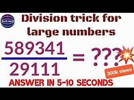 Video thumbnail for How to divide big numbers | Division tricks for large numbers | Zero Math