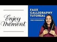 Video thumbnail for Faux Calligraphy Tutorial for Beginners | Free Worksheets PDF
