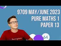 Video thumbnail for 9709/13/m/j/23 CAIE Pure Mathematics 1 paper 13 from May/June 2023