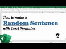Video thumbnail for How to make random sentences with Excel formulas
