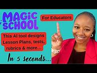 Video thumbnail for Magic School AI for teachers| Lesson plans | rubric generator| create worksheets