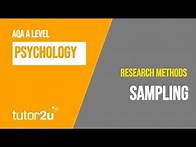 Video thumbnail for Sampling | AQA A Level Psychology | Research Methods