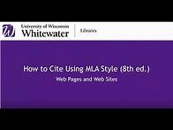 Video thumbnail for How to cite using MLA style 8th edition: Websites