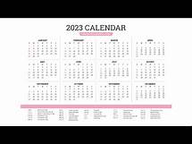 Video thumbnail for Printable Year 2023 Calendar Templates with Holidays - VL Calendar