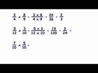 Video thumbnail for Multiply fractions - multiply, then simplify