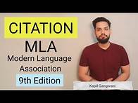 Video thumbnail for Citation in Research MLA 9th edition