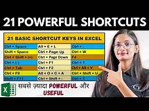 Video thumbnail for Excel Shortcuts | Top 21 Basic Shortcut Keys in Excel | Computer Tech Academy