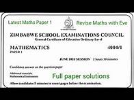 Video thumbnail for ZIMSEC Maths paper 1 , June 2023, Solutions for the full paper
