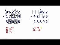 Video thumbnail for Solve subtraction problems with missing digits