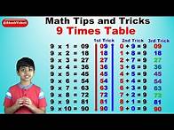 Video thumbnail for Learn 9 Times Multiplication Table | Easy and fast way to learn | Math Tips and Tricks