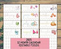 Video thumbnail for 2025 EDITABLE Printable Watercolor Calendar,printable Fillable Monthly Calendar, A4, A5, 8.5 X 11 Portrait 12 Month Calendar Digital Planner - Etsy