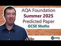 Video thumbnail for June 2025 Predicted Maths GCSE Paper 3 Calculator AQA (Foundation) Calculator Exam 8300/3F