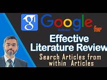 Video thumbnail for How to use Google Scholar for Effective Literature Review | Search Articles | Find Articles