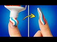 Video thumbnail for 🪥 TOOTHPASTE NAIL DESIGN?! Try These Crazy Nail Art Hacks at Home 💅✨