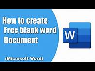 Video thumbnail for How to create free blank word document (Microsoft word)