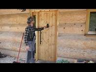 Video thumbnail for Rustic Wooden Front Door- The Heart of Our LOG CABIN