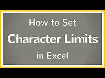Video thumbnail for How to Set Character Limit in Excel - Tutorial