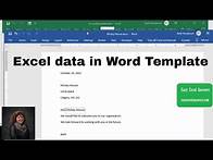 Video thumbnail for Use Excel data to populate a template in Word