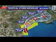 Video thumbnail for LIVE: ABC13's extended weather coverage tracks Tropical Storm Nicholas
