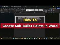 Video thumbnail for How To Create Sub-Bullet Points In Word (Full Guide) 2025