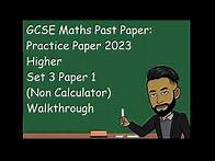 Video thumbnail for GCSE Maths Practice Paper 2023 Higher Set 3 Paper 1 (Non Calculator) Walkthrough [UPDATED]