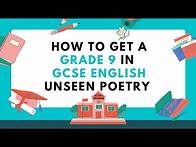 Video thumbnail for Get A Grade 9 GCSE English | UNSEEN POETRY