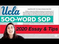 Video thumbnail for Statement of Purpose: How to write a 500-word SOP [real example - UCLA Masters in Ed student 2020]