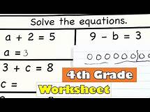 Video thumbnail for 4th Grade Math - Solve For Unknown Variable Worksheet | Pre Algebra | Printable Worksheet