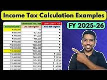 Video thumbnail for NEW Income Tax Calculation 2025-26 | Tax Slab Rates for Old & New Tax Regime (Examples)
