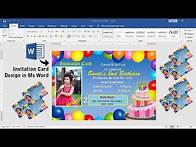 Video thumbnail for Birthday Invitation Card Design in ms word 2019~~Invitation card design Tutorial ms word