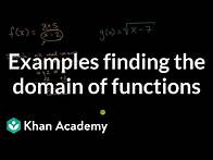 Video thumbnail for Examples finding the domain of functions