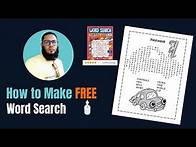 Video thumbnail for How to Make FREE Word Search Puzzle for KDP | Kids Custom Wordsearch