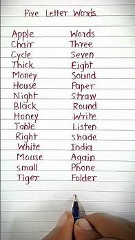 Video thumbnail for Five Letter Words #shortsvideo #english #education