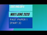 Video thumbnail for CSEC English A May/June 2020 Past Paper 1 / Multiple Choice (Part 2)