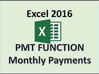 Video thumbnail for Excel 2016 - PMT Function - How to Calculate Monthly Payments - Payment Formula - Formulas Functions