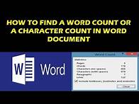 Video thumbnail for HOW TO FIND A WORD COUNT OR A CHARACTER COUNT IN WORD DOCUMENT