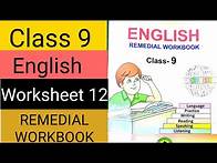 Video thumbnail for English Remedial Workbook class 9 worksheet 12 | class 9 remedial workbook english worksheet 12