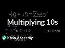 Video thumbnail for Multiplying 10s | Math | 4th grade | Khan Academy