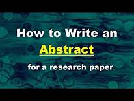 Video thumbnail for how to write an abstract for a research paper l what is an abstract l step by step guide