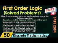 Video thumbnail for First Order Logic (Solved Problems) - Part 4