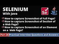 Video thumbnail for Part26-Selenium with Java Tutorial | Practical Interview Questions and Answers| Capture Screenshot