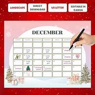 Video thumbnail for Editable December 2024 Calendar | Printable Christmas Planner | Colorful Christmas | Instant Download | Canva Template - Etsy