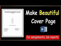 Video thumbnail for How To Design Beautiful Cover Page For Lab Report/Assignments/project using Microsoft Word by Sunil.