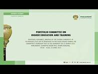 Video thumbnail for Portfolio Committee on Higher Education and Training, 23 April 2025