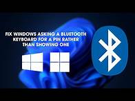 Video thumbnail for How to fix Bluetooth keyboard asking for a PIN not giving a PIN on Windows 11 & 10.