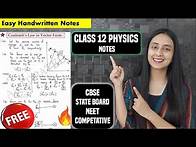 Video thumbnail for class 12 physics notes | Free PDF