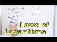 Video thumbnail for 18 - Properties of Logarithms (Log x) - Part 1 - Laws of Logs - Calculate Logs & Simplify
